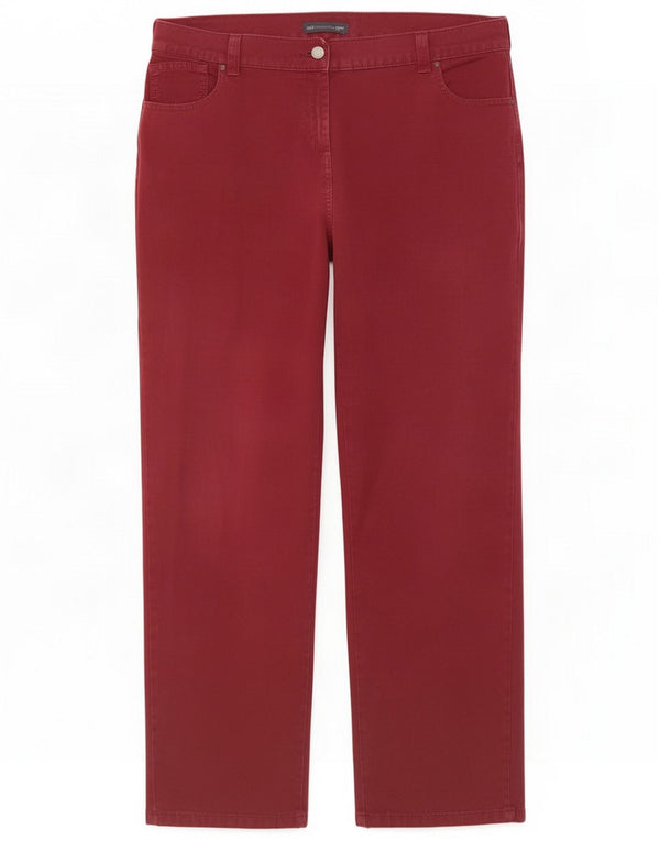 Pantalones informales rectos Marks & Spencer para mujer UK 20 2XL W38 L28 Rojo