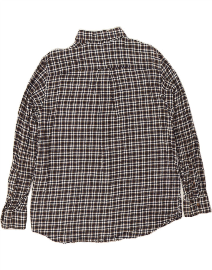 CHAPS Mens Flannel Shirt Large Brown Check Cotton Vintage Chaps and Second-Hand Chaps from Messina Hembry 