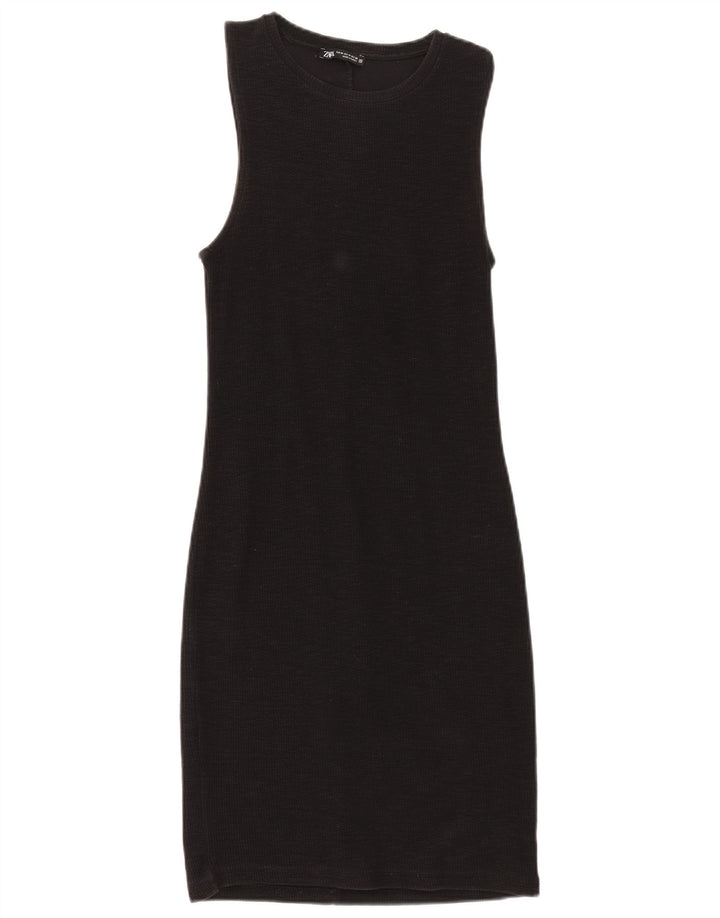 Zara Vestido tubo sin mangas para mujer UK 42 Mediano Negro