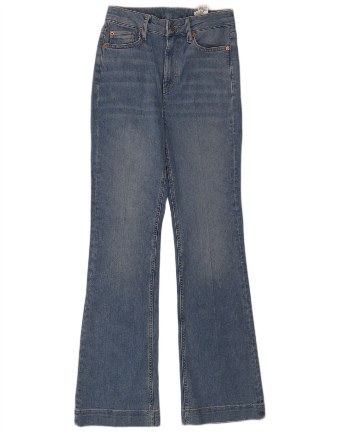Marks & Spencer Vaqueros acampanados regulares para mujer UK 8 Small W26 L31 Algodón azul