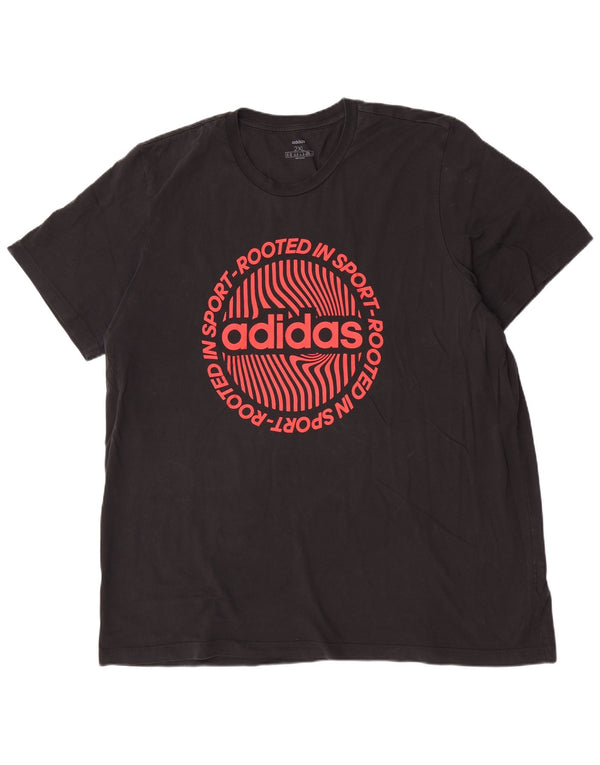 Adidas Camiseta gráfica regular para hombre Top 2XL Algodón negro