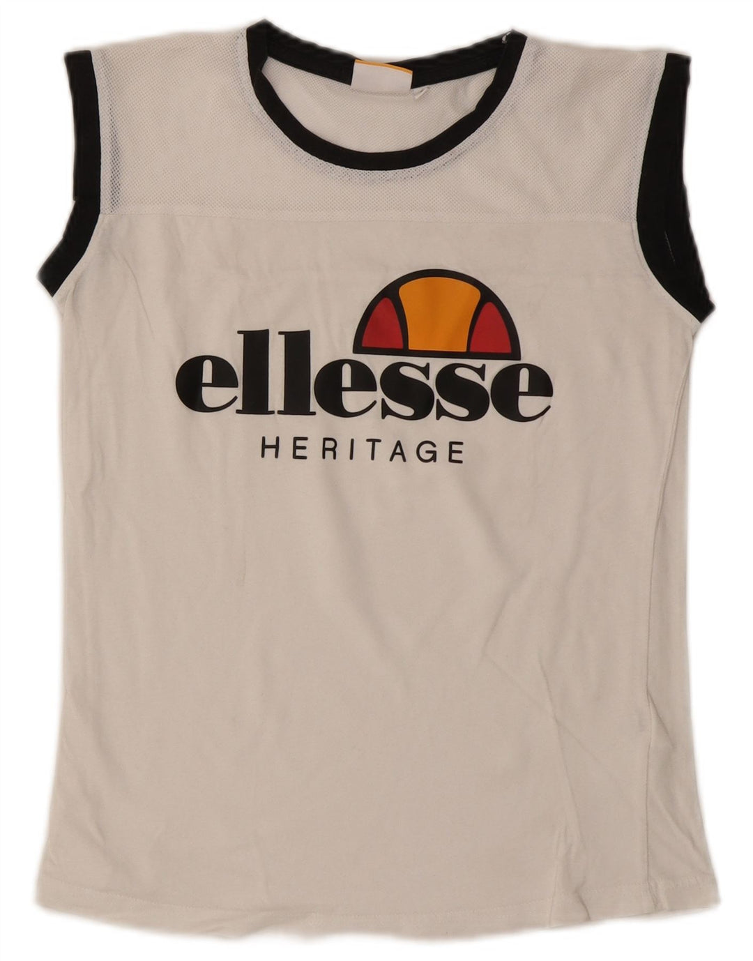 Ellesse Top sin mangas gráfico para mujer UK 10 Small White