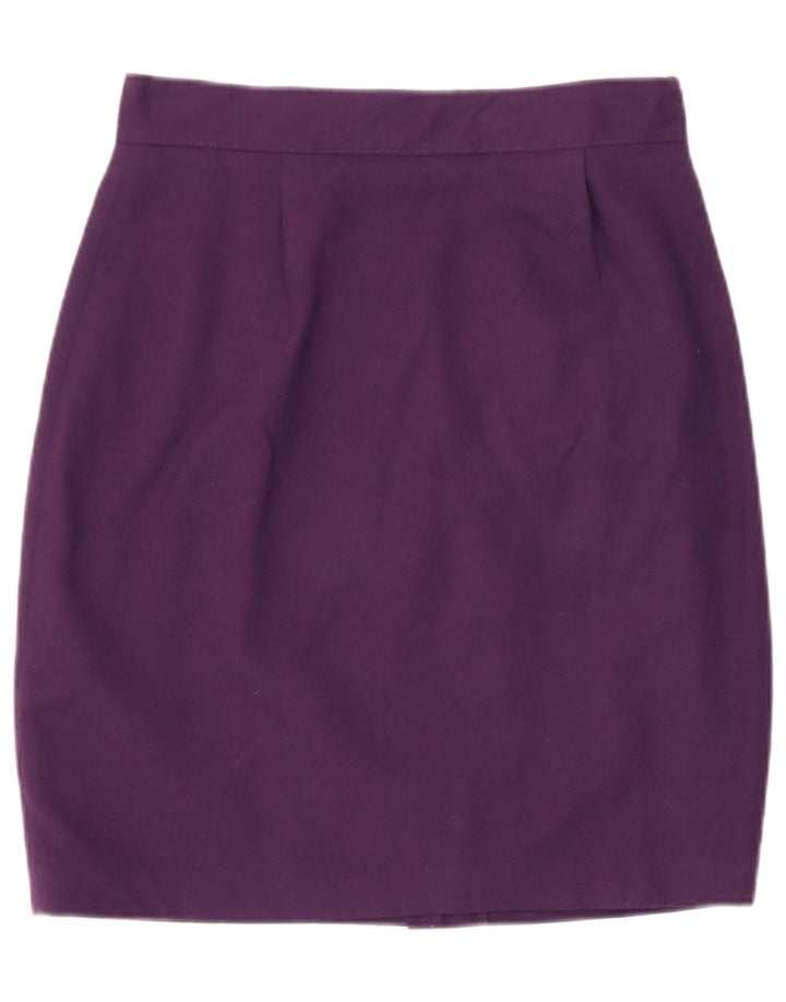 Falda De Tubo Benetton Mujer IT 44 Medium W28 Lana Púrpura