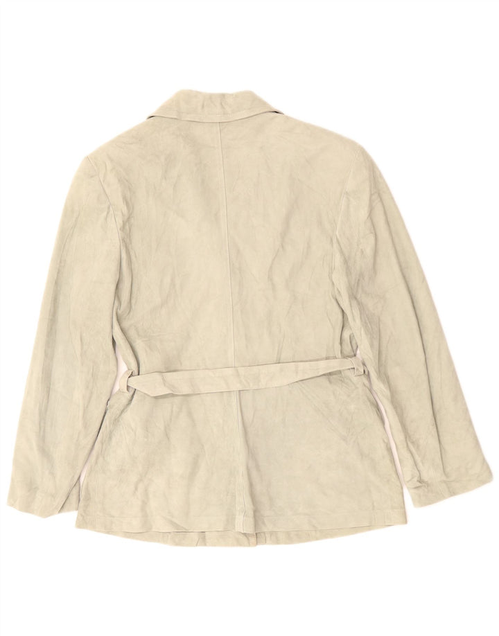 Pollini Chaqueta Blazer de Ante con 3 Botones para Mujer UK 40 Verde Medio