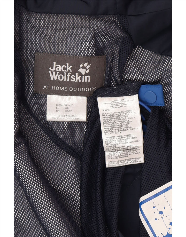 Jack Wolfskin Chubasquero para niño 15-16 años Azul Poliamida color block