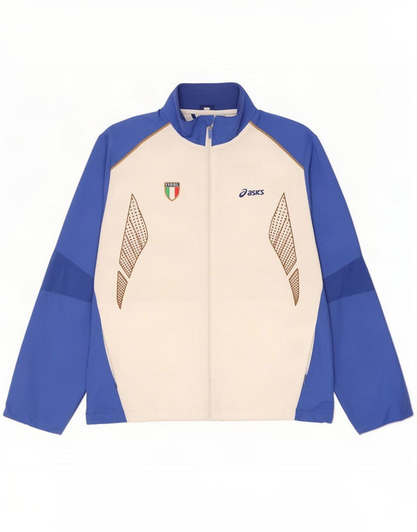Asics Italia Graphic Chándal Top Chaqueta Grande Blanco Colorblock