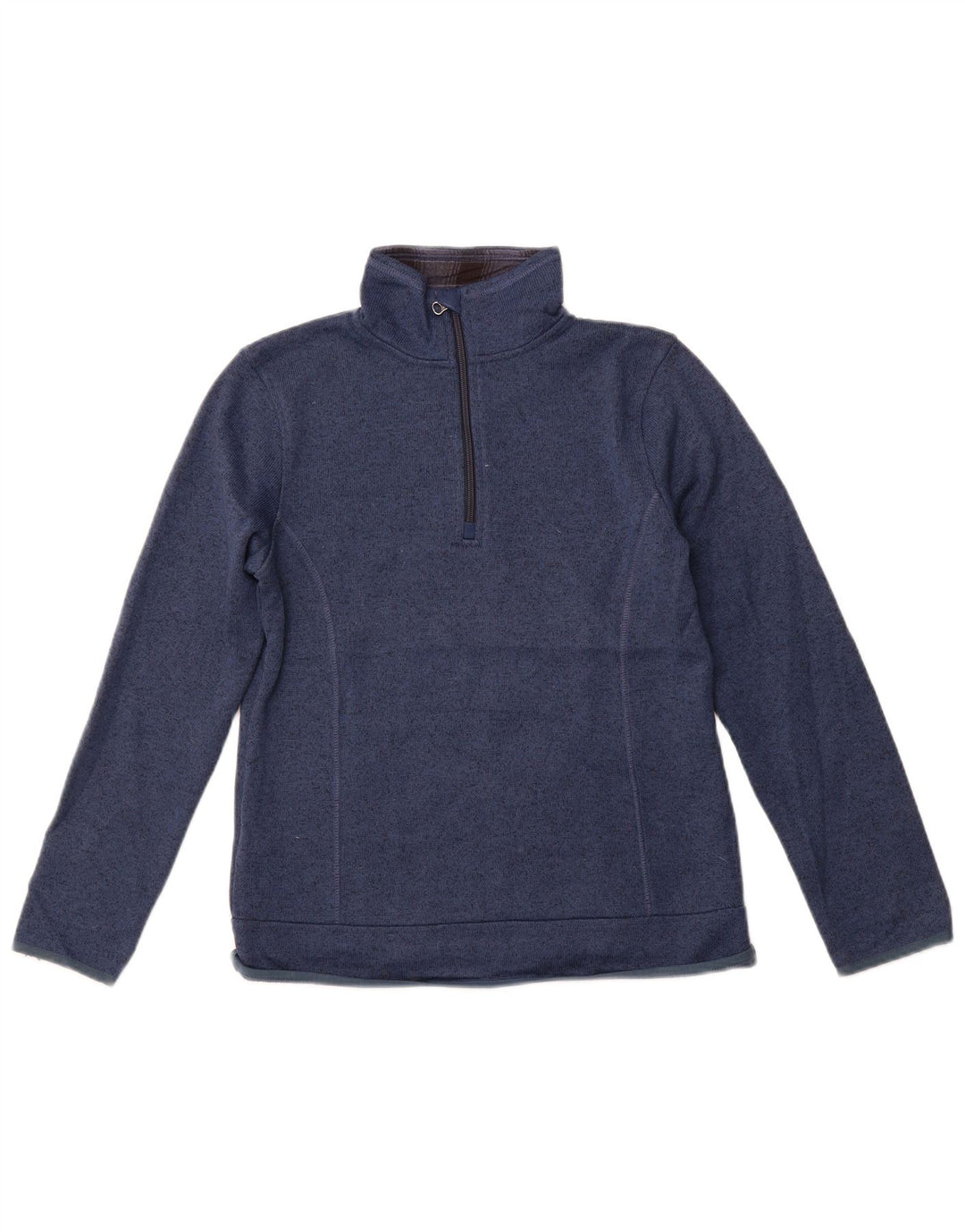 EDDIE BAUER Sudadera con cuello y cremallera para mujer UK 10 Small Blue Moteado