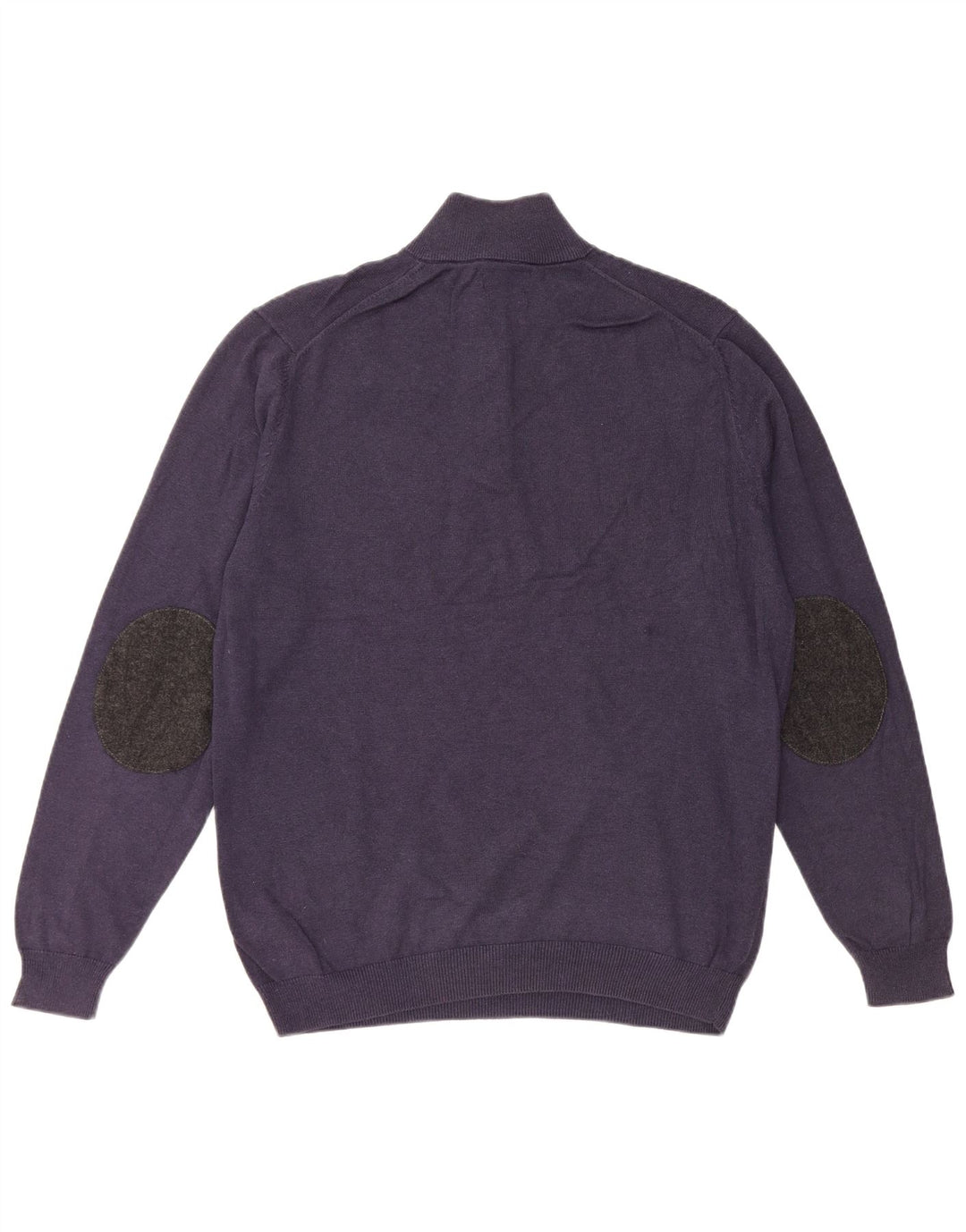 MASSIMO DUTTI Jersey De Cuello Con Cremallera Para Hombre Large Azul Marino Algodón
