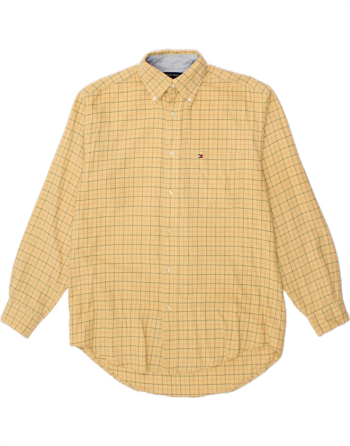 TOMMY HILFIGER Camisa de hombre Small Yellow Check Cotton