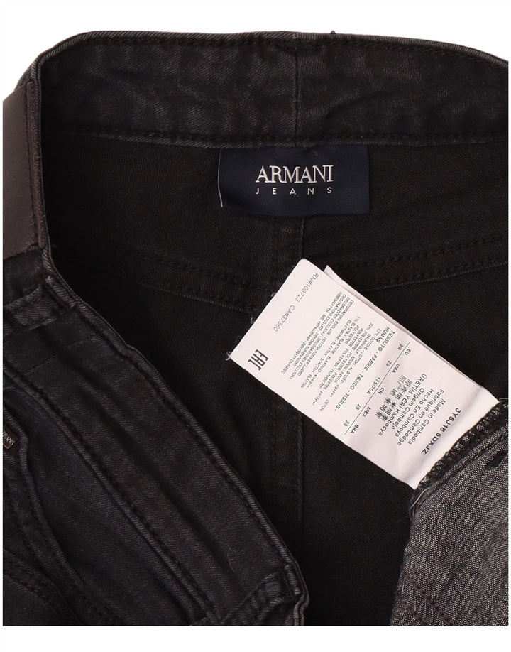 ARMANI Vaqueros Cónicos Mujer W29 L27 Algodón Negro