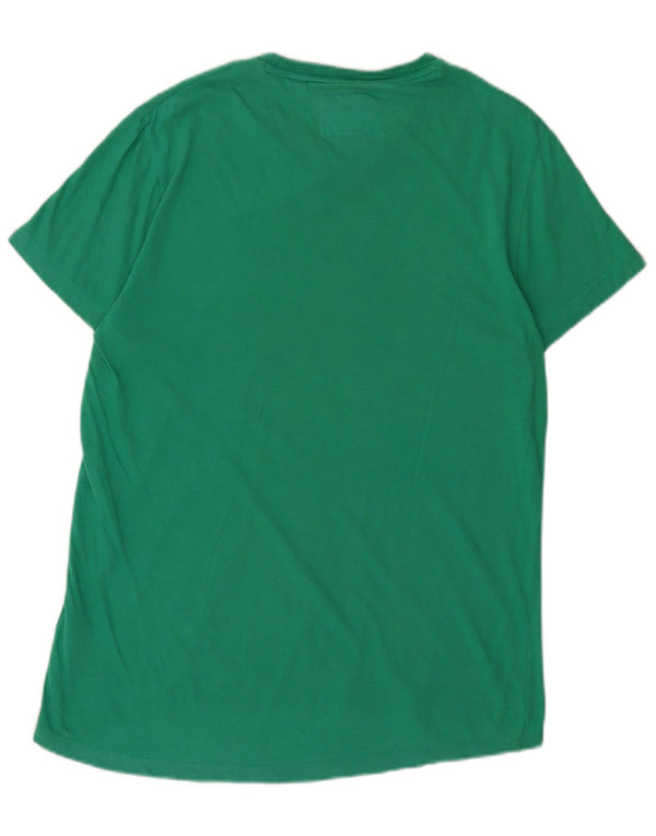 SUPERDRY Hombre Camiseta Top Grande Algodón Verde