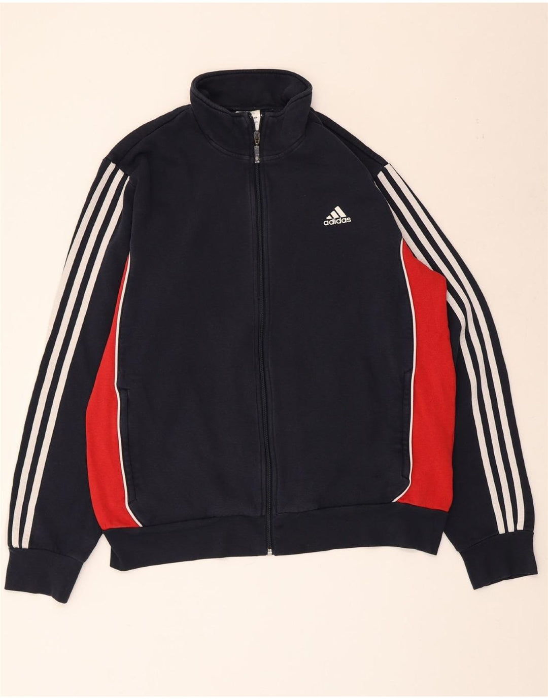 Adidas Hombre Chándal Top Jacket XL Azul Marino Colorblock Algodón