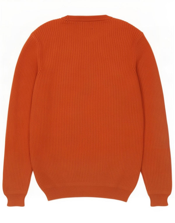 Zara Hombre Jersey Cuello Redondo Jersey Grande Algodón Naranja