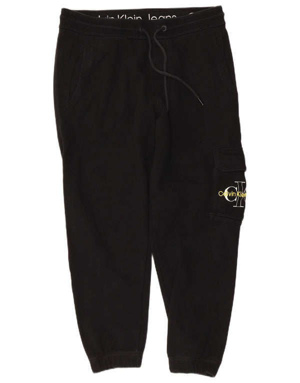 CALVIN KLEIN Pantalones de chándal cargo con estampado gráfico para hombre Joggers Medium Black