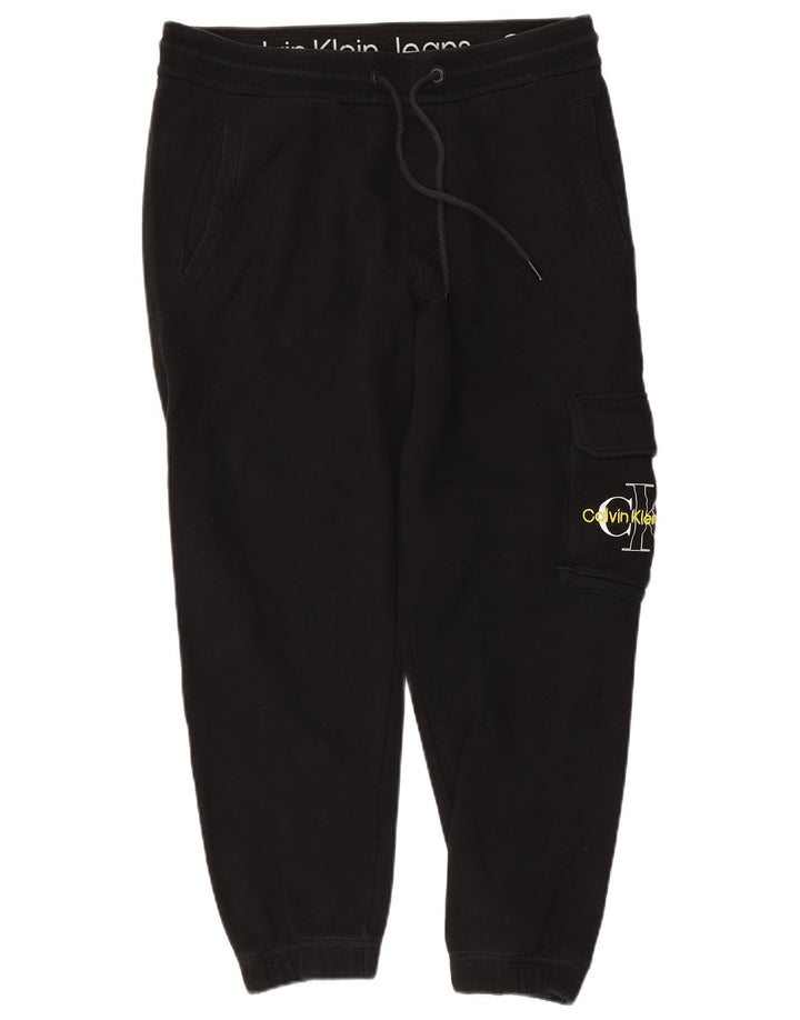 CALVIN KLEIN Pantalones de chándal cargo con estampado gráfico para hombre Joggers Medium Black