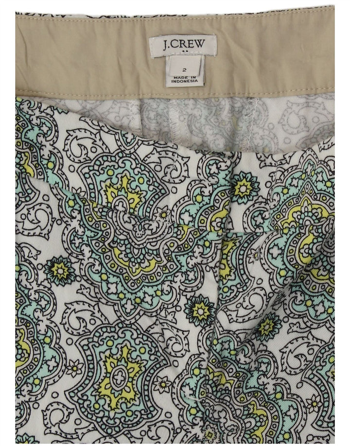 J. CREW Pantalones cortos chinos para mujer US 2 XS W28 Algodón Paisley multicolor