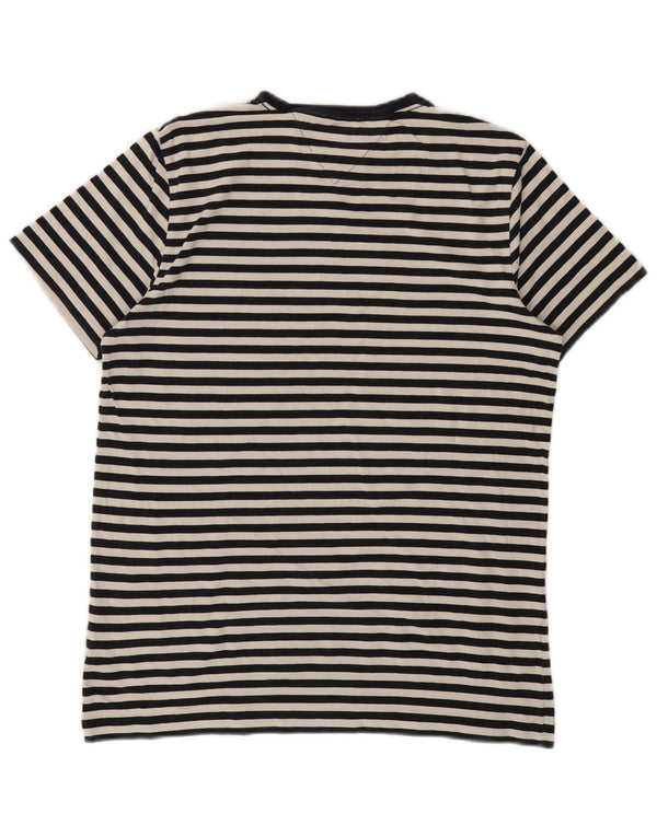 TOMMY HILFIGER Camiseta ajustada para mujer Top UK 44 Grande Negro Rayas