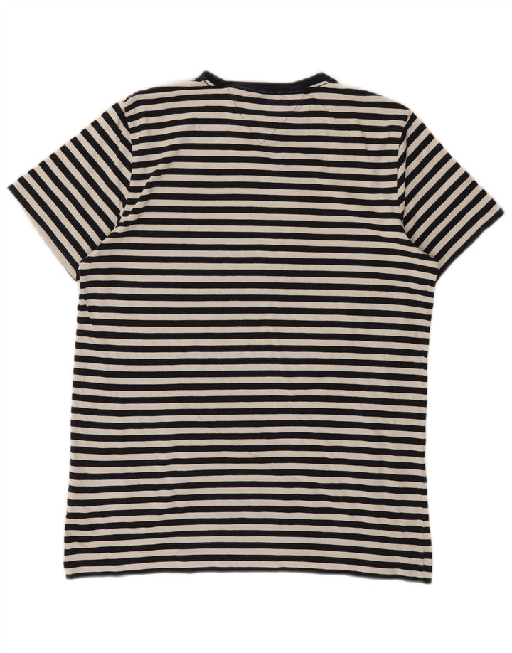 TOMMY HILFIGER Camiseta ajustada para mujer Top UK 44 Grande Negro Rayas