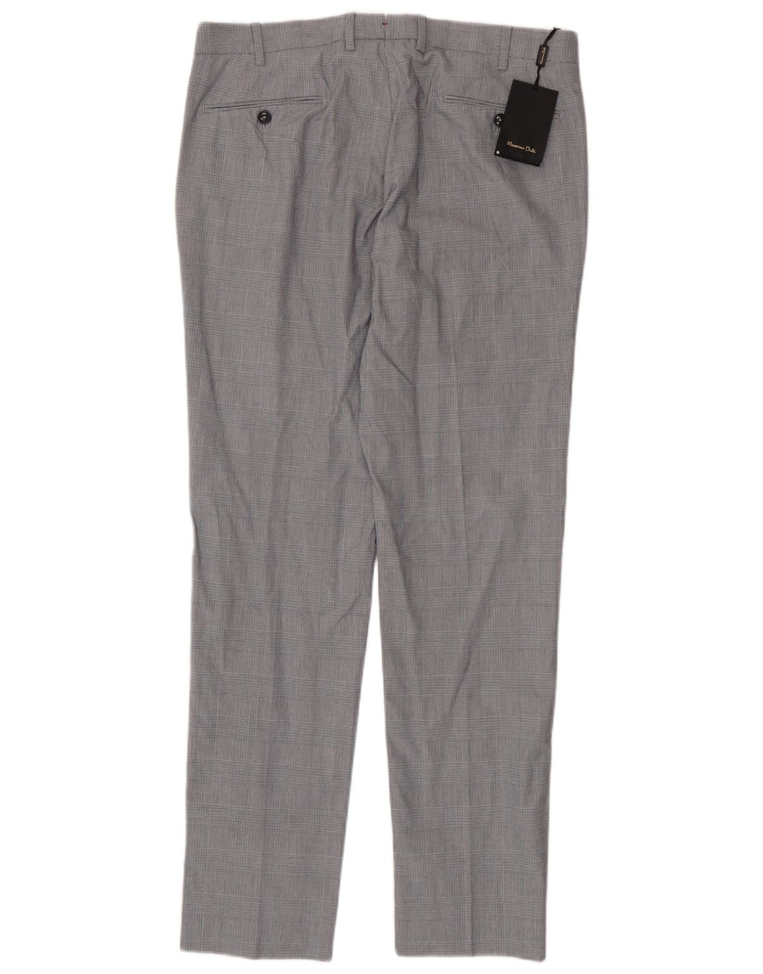Massimo Dutti Pantalón de Traje Slim para Hombre EU 44 Large W34 L33 Gris Pata de Gallo