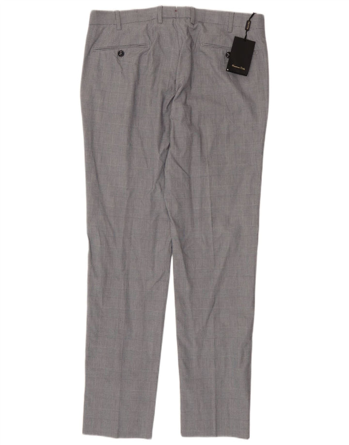 Massimo Dutti Pantalón de Traje Slim para Hombre EU 44 Large W34 L33 Gris Pata de Gallo