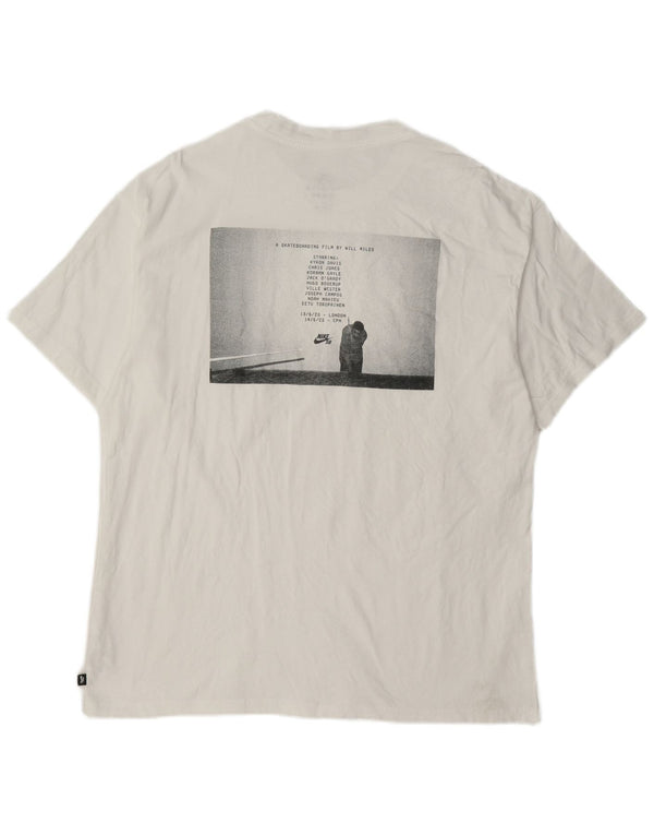 Nike Camiseta holgada con gráfico para hombre, talla grande, algodón blanco