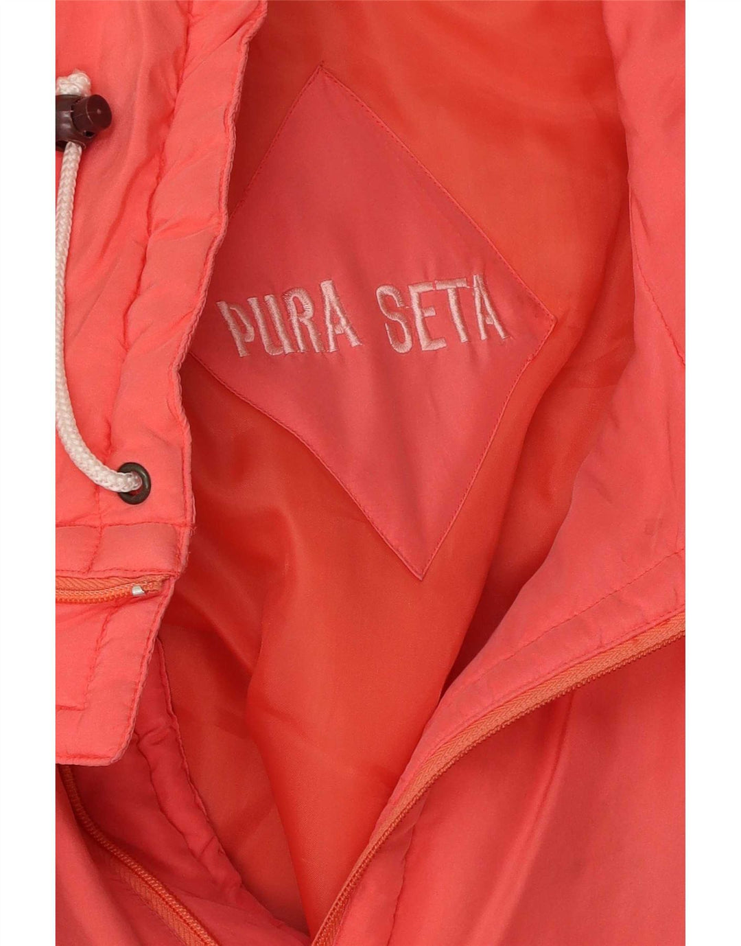 Vintage mujer cortavientos chaqueta Reino Unido 18 XL seda rosa