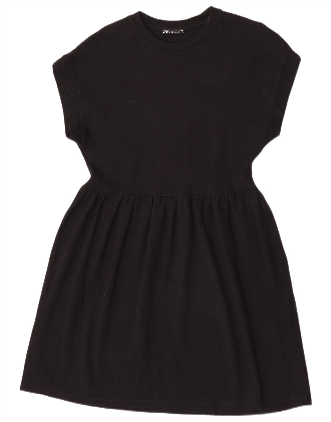 Zara Mujer Vestido Acampanado UK 42 Mediano Negro