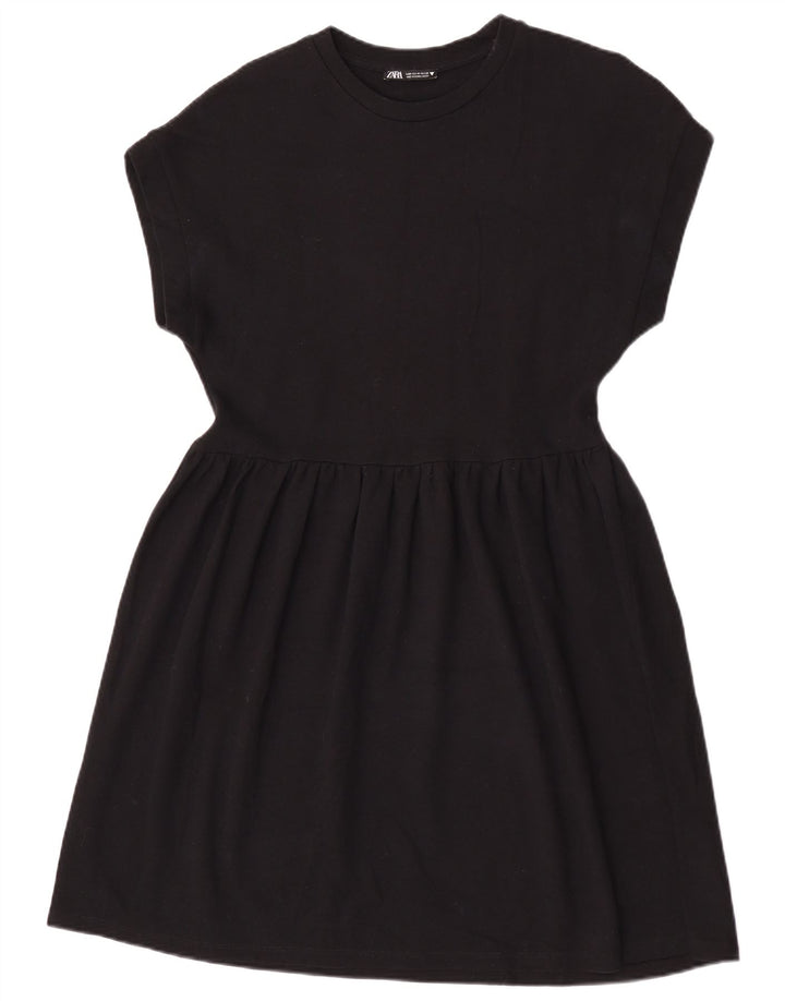 Zara Mujer Vestido Acampanado UK 42 Mediano Negro