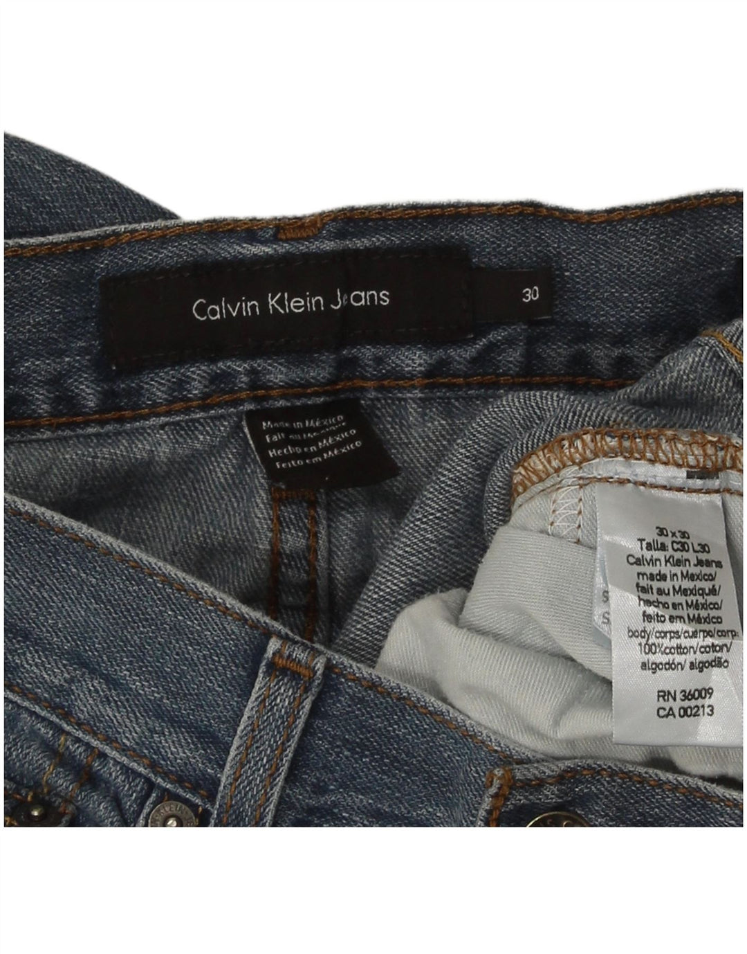 Vaqueros Rectos Calvin Klein Mujer W30 L30 Algodón Azul