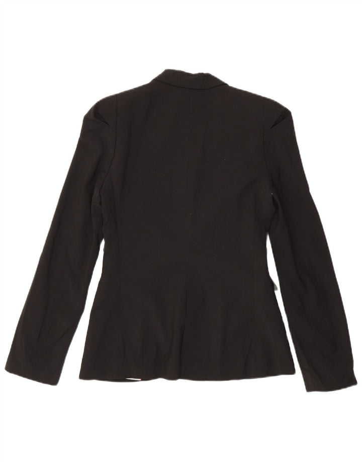 Zara Mujer Chaqueta Blazer De 1 Botón UK 6 XS Poliéster Negro