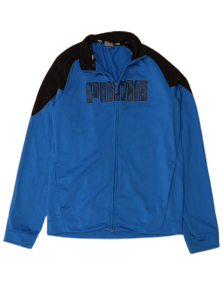Puma - Chaqueta de chándal con gráfico para niños, 15-16 años, color azul