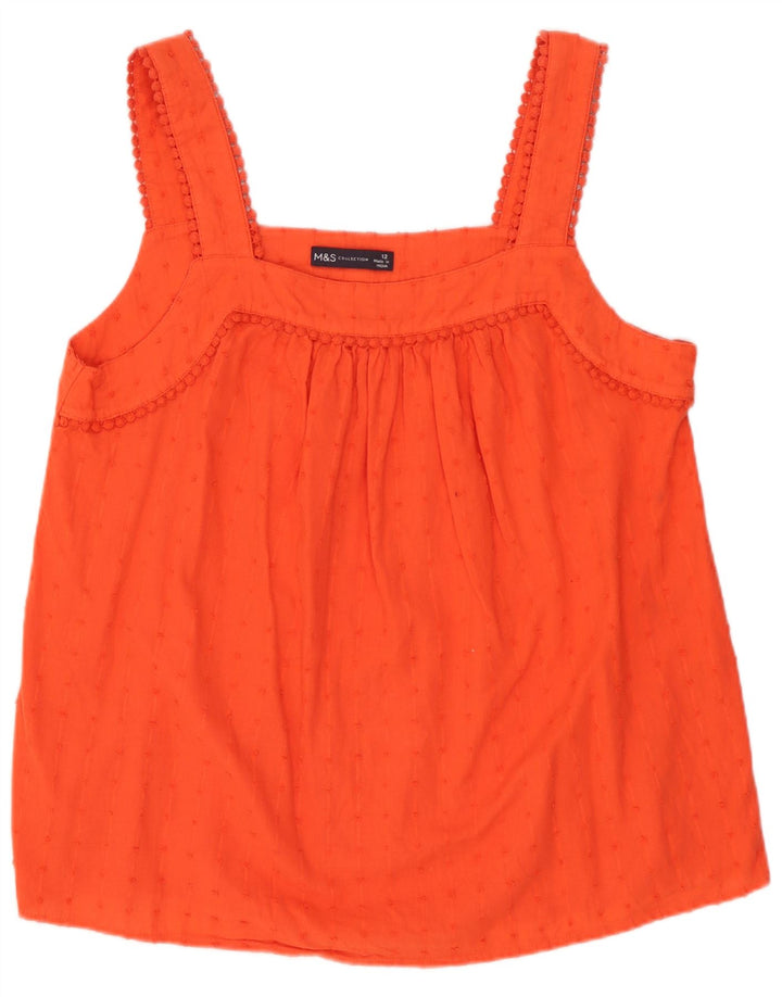 Marks & Spencer Blusa sin mangas para mujer UK 42 Medio Naranja Manchado