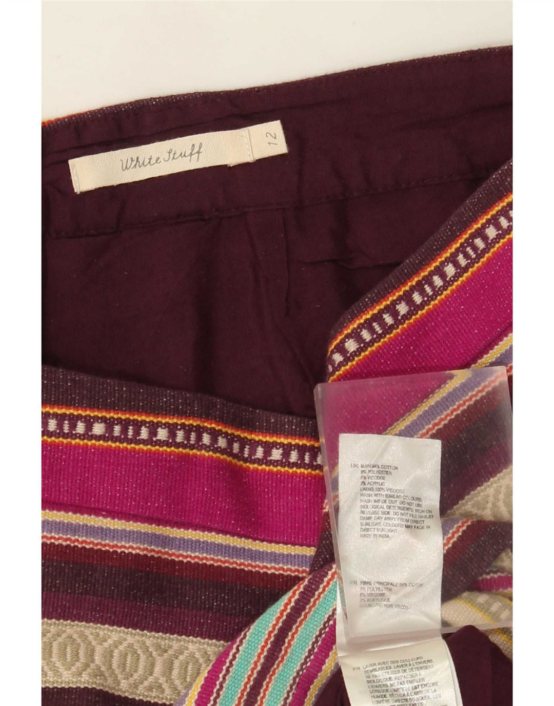 Minifalda para mujer de White Stuff UK 40 Medium W32 Algodón a rayas multicolor