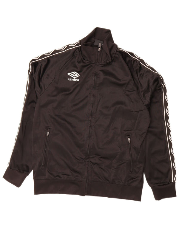 Umbro Mens Graphic Tracksuit Top Jacket Medium Black Polyester