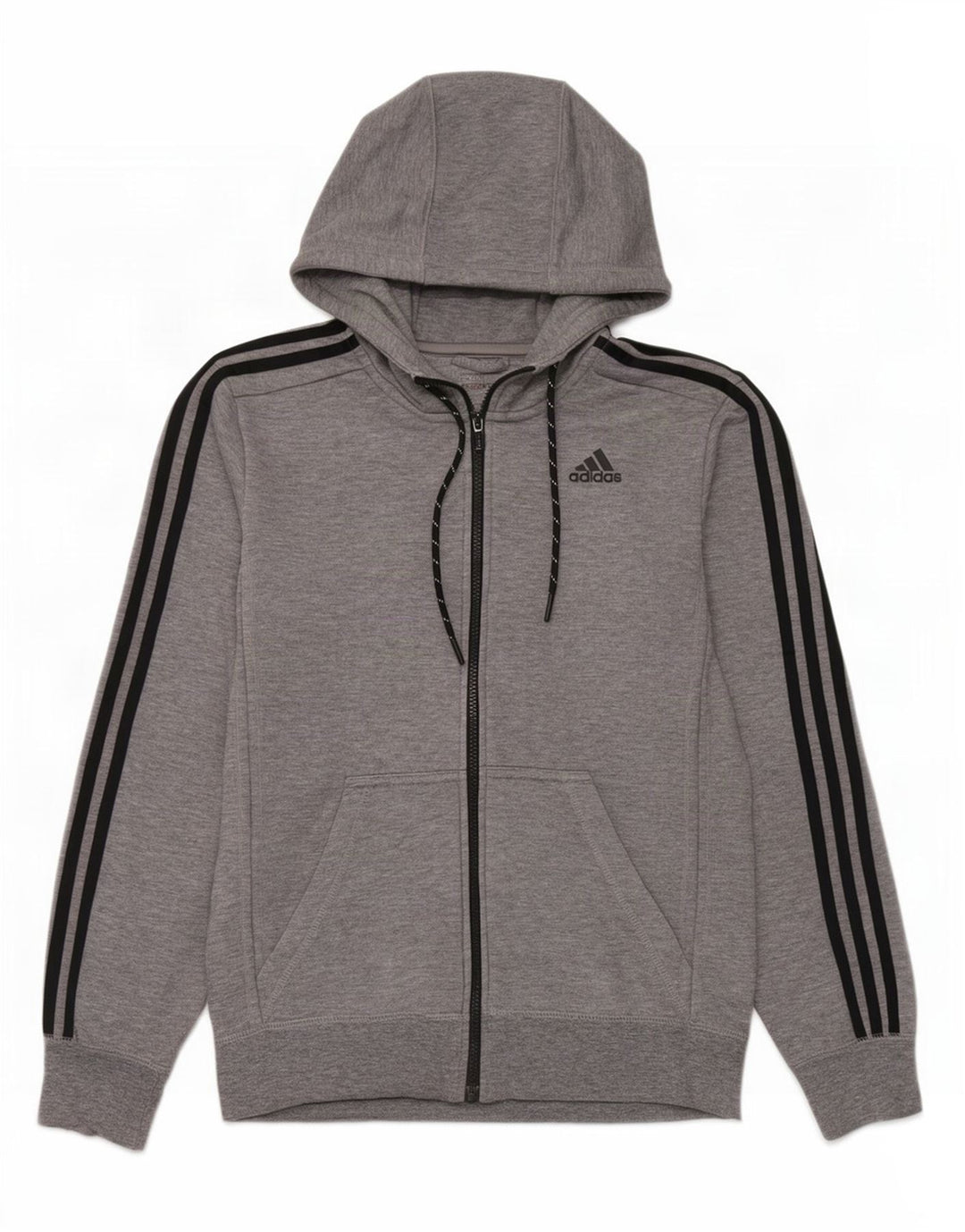 Adidas Mens Climalite Zip Sudadera con capucha suéter pequeño gris moteado poliéster
