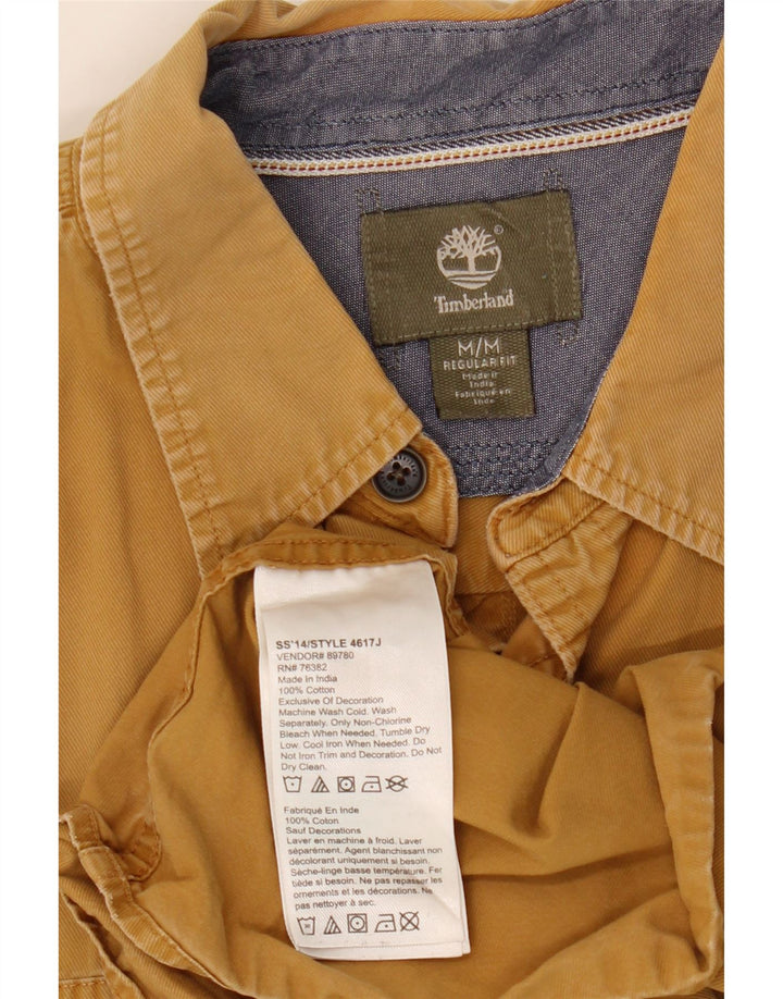 Timberland Camisa Regular Fit Hombre Algodón Amarillo Medio