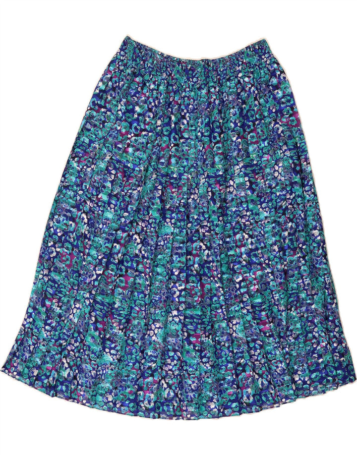VINTAGE Womens Pleated Skirt W30 Medium  Blue Floral Vintage Vintage and Second-Hand Vintage from Messina Hembry 