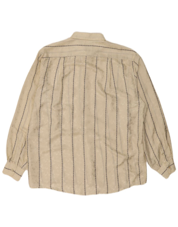 Camisa vintage para hombre grande a rayas beige