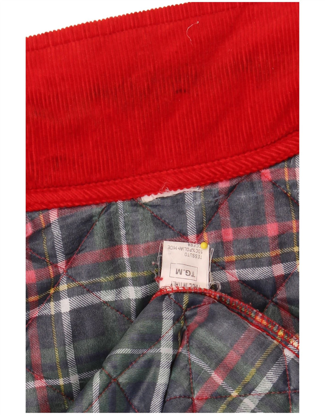 VINTAGE Womens Loose Fit Quilted Jacket UK 14 Medium Red Polyamide