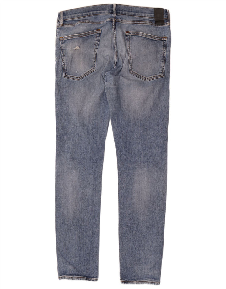 Zara Jeans ajustados desgastados para hombre EU 46 XL W36 L33 Azul