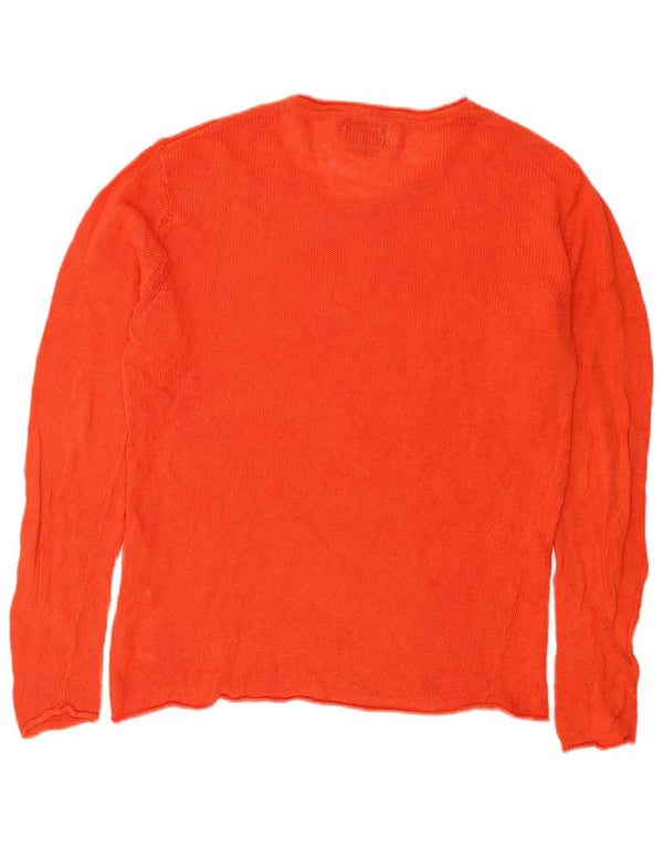 Jack & Jones Mens Crew Neck Jumper Sweater Large Lino Naranja