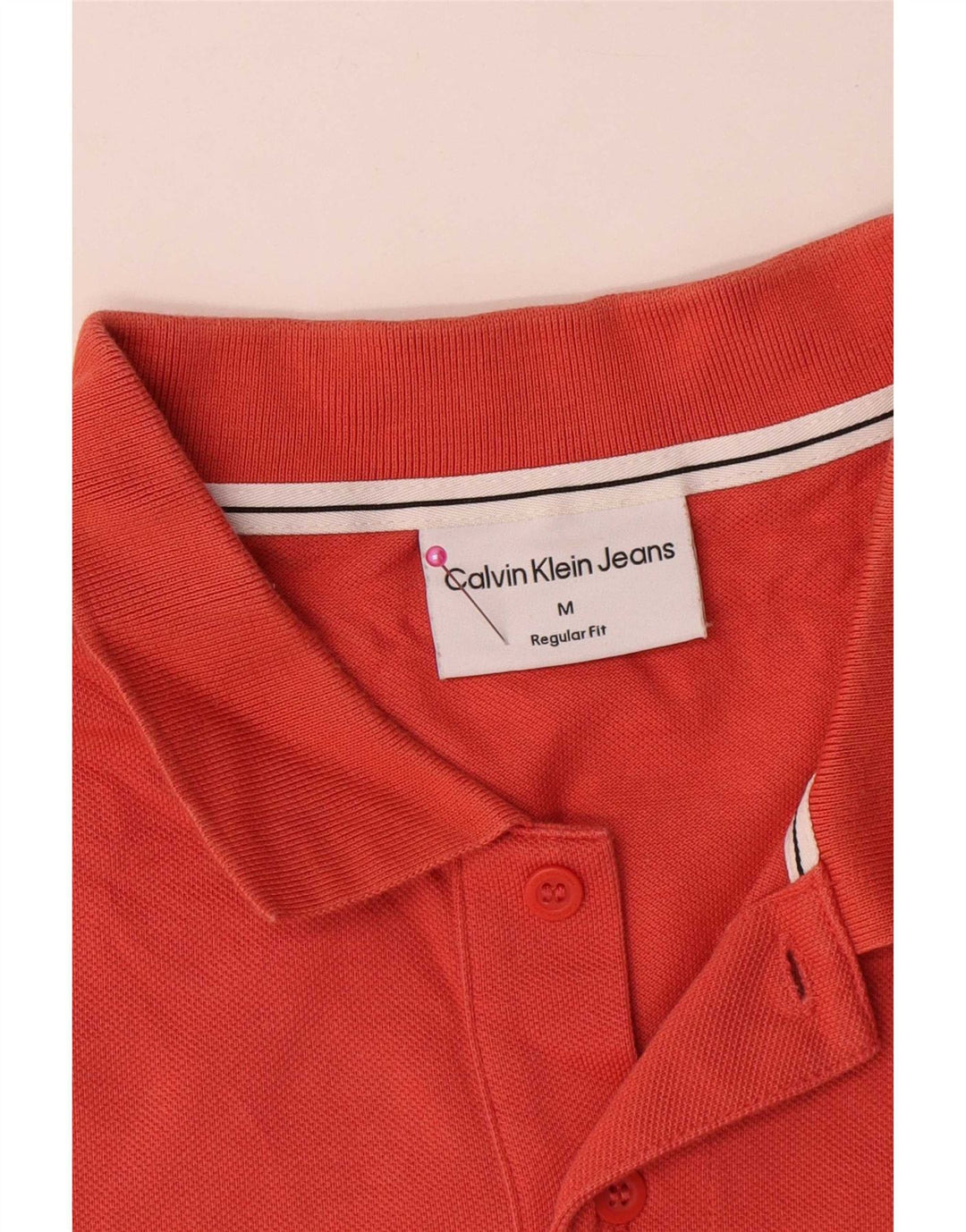 Calvin Klein Jeans Polo de corte regular para hombre de algodón naranja medio