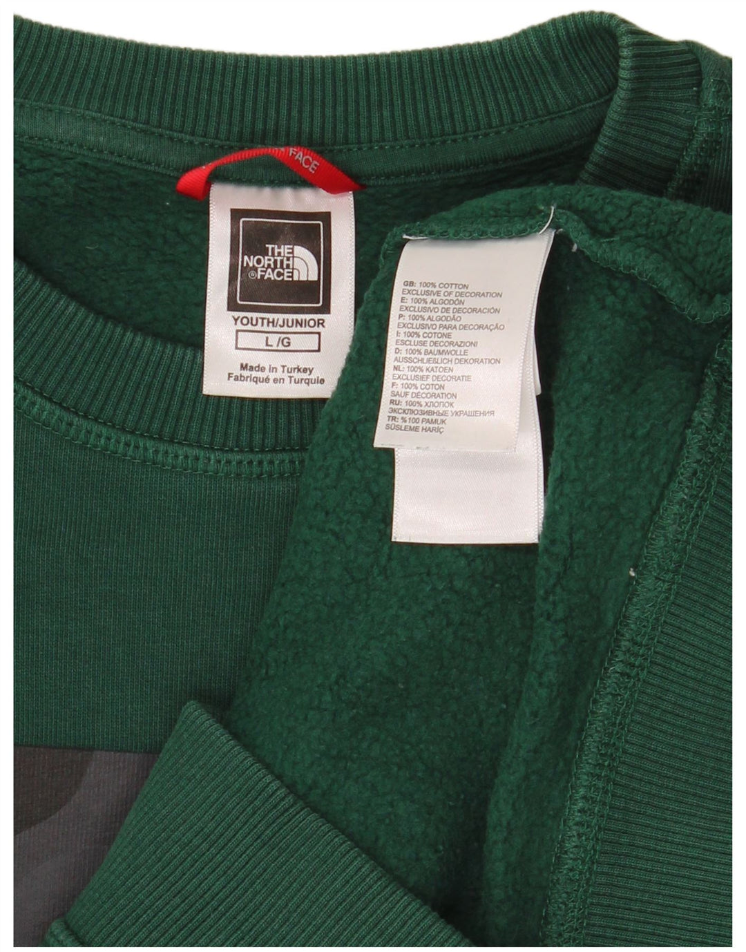 THE NORTH FACE Sudadera estampada para niños 11-12 años Grande Verde