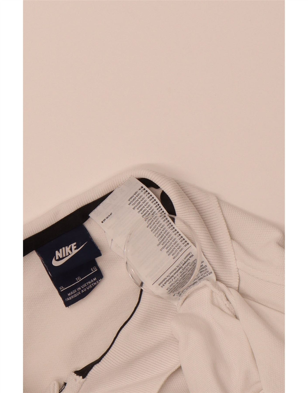 NIKE Mens Polo Shirt XL Off White Cotton Vintage Nike and Second-Hand Nike from Messina Hembry 