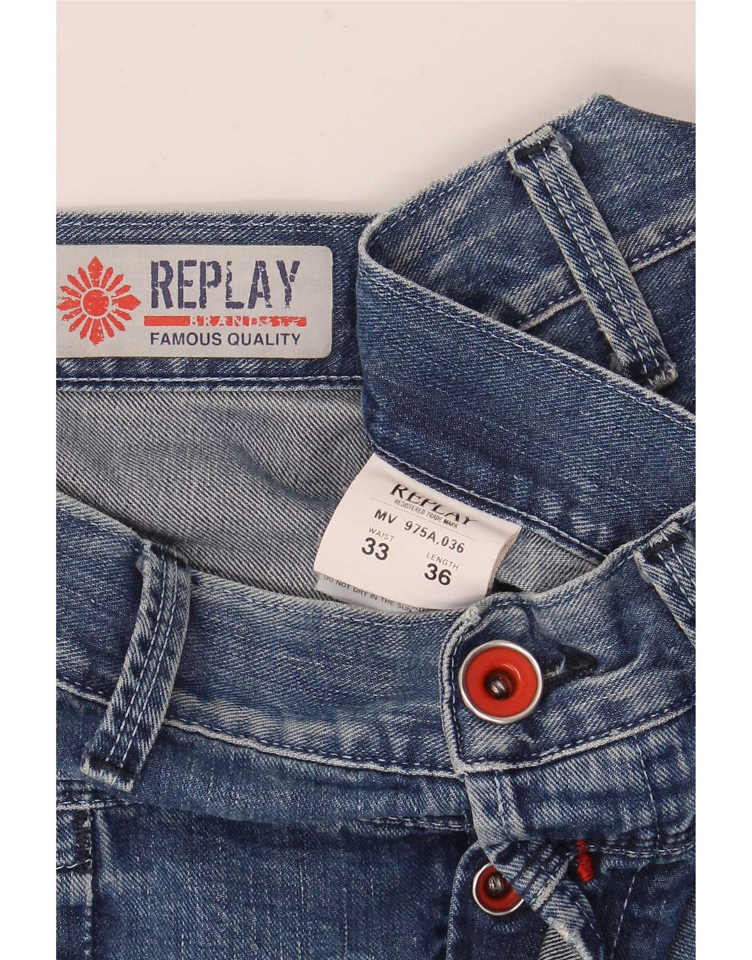 Replay Vaqueros Bootcut para hombre W33 L36 Algodón azul
