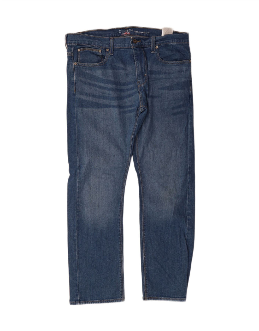 LEVI'S Mens Denizen Straight Jeans W34 L30 Blue Cotton