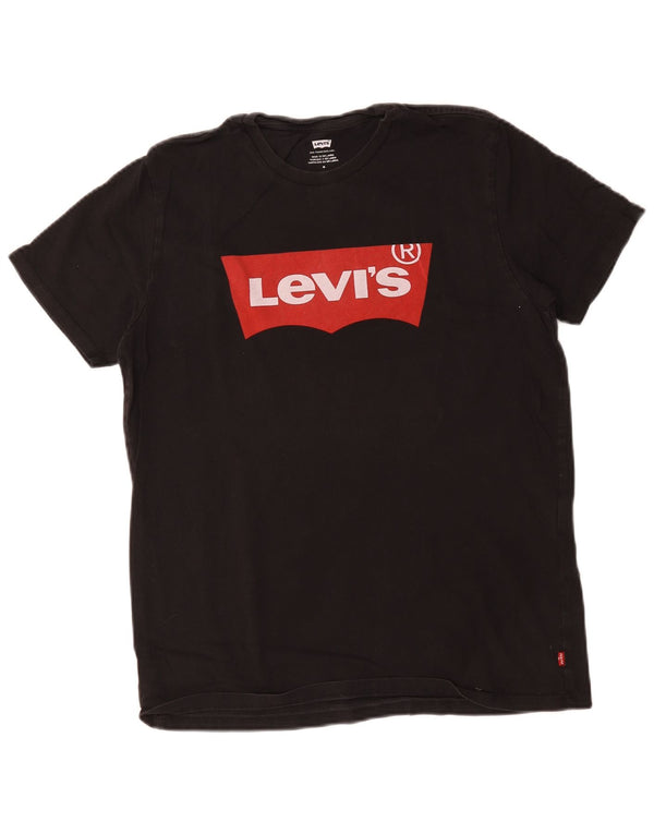 Levi's Camiseta gráfica para hombre Top mediano de algodón negro