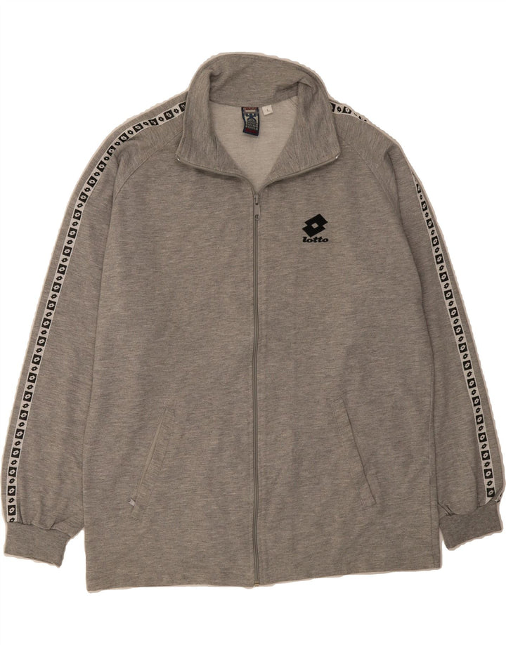LOTTO Mens Graphic Tracksuit Top Jacket Large Grey Polyester Vintage Lotto and Second-Hand Lotto from Messina Hembry 