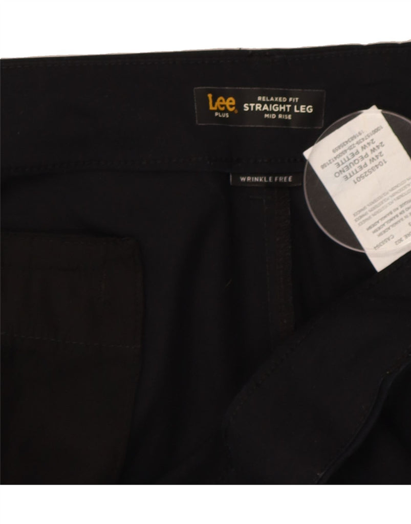 LEE Womens Relaxed Fit Mid Rise Casual Trousers US 24 4XL W48 L29 Black Vintage Lee and Second-Hand Lee from Messina Hembry 