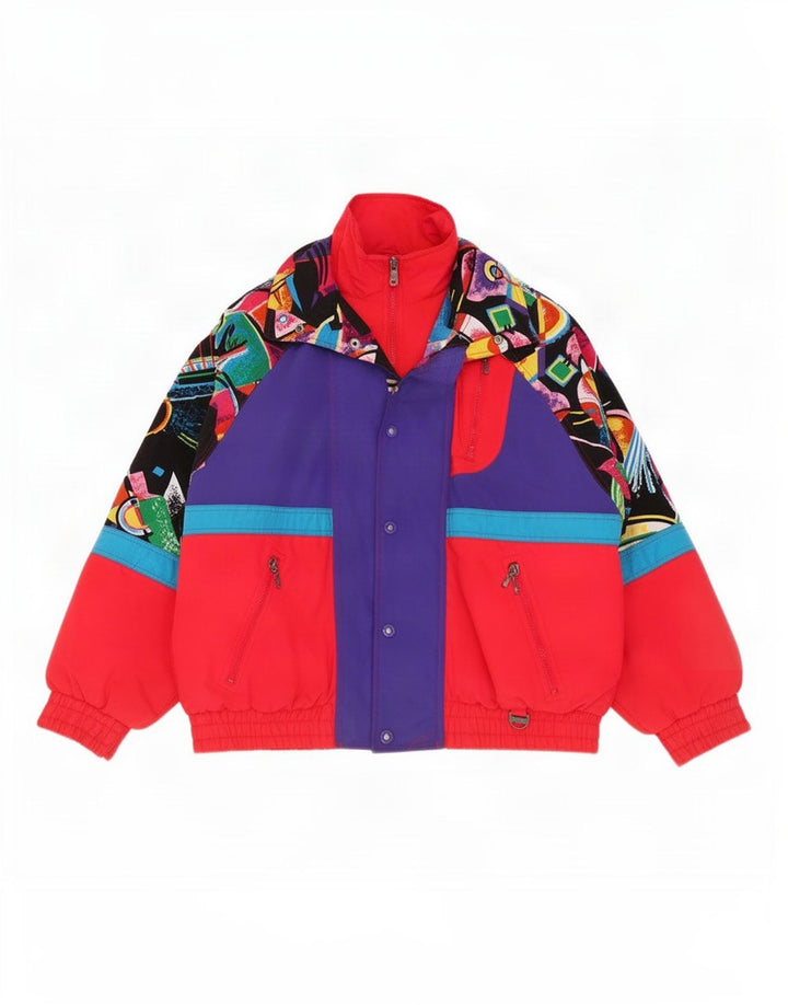 Rodeo Chaqueta de esquí para hombre UK 40 Large Nylon geométrico multicolor